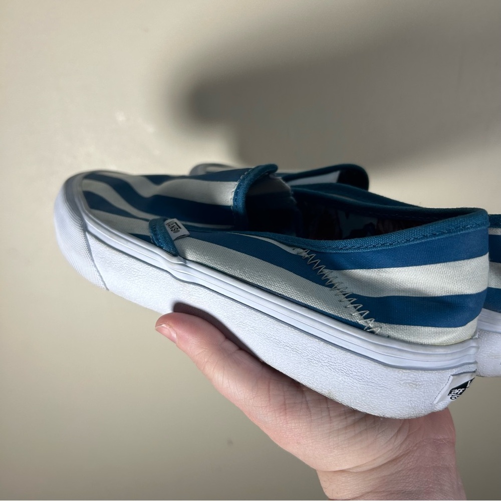 Vans Blue and White Striped Sneakers - Picture 5 of 10